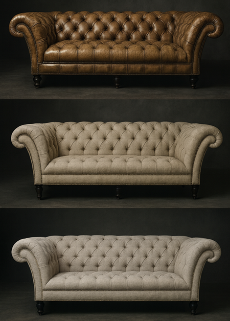 Canapé Italien 3 places de Style Chesterfield