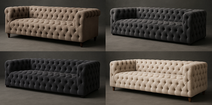 Canapé CUBE 2 places de Style Chesterfield
