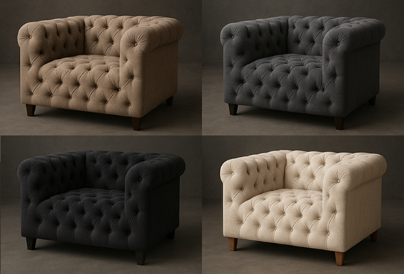 Fauteuil CUBE de Style Chesterfield