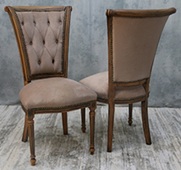 Chaise classique Louis Philippe avec dossier rideau et assise tapissée