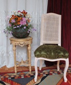 Chaise Louis XV à la Reine avec dossier en cannage artisanal