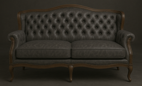 Canapé Chesterfield 2 places de Style Louis XV