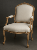 Fauteuil de Table de Style Régence avec dossier à la Reine