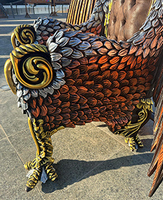 Fauteuil trône Aigle Royal baroque doré avec décor sculpté Meubles Dobois