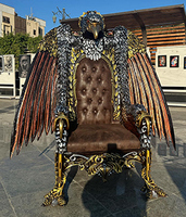 Trône royal Aigle baroque imposant avec sculptures détaillées Meubles Dobois