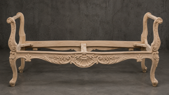 banquette style-baroque meubles-dobois bois hêtre brut sans tissu