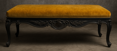 Banc style baroque avec patine artisanale Meubles Dobois