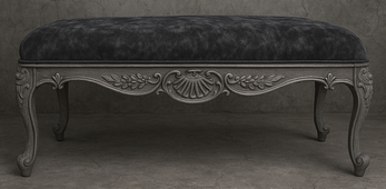 Banc style baroque finition dorée artisanale Meubles Dobois