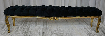 Banquette style Louis XV élégante assise capitonnée LES MEUBLES DOBOIS
