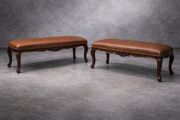 banquette style louis xv ou baroque en bois dore et tissu velours