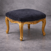 banquette style louis xv ou baroque en bois dore et tissu velours