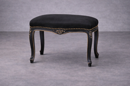 banquette baroque en velours et bois chene ou doré