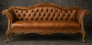 Canapé Cabriolet Style Louis XV - Modèle 812 - canapé cabriolet style louis xv 2 places bois brut tissu lin - MEUBLES DOBOIS - vue 33