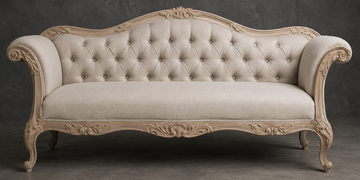 Banquette Cabriolet Style Louis XV - Modèle 812 - banquette cabriolet style louis xv 3 places bois cérusé blanc tissu velours - MEUBLES DOBOIS - vue 34
