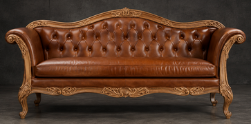 Banquette Cabriolet Style Louis XV - Modèle 812 - banquette cabriolet style louis xv 3 places bois brut tissu velours - MEUBLES DOBOIS - vue 40