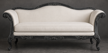 Canapé Cabriolet Style Louis XV - Modèle 812 - canapé cabriolet style louis xv 2 places bois brut tissu cuir - MEUBLES DOBOIS - vue 45