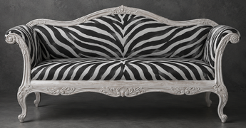 Canapé Cabriolet Style Louis XV - Modèle 812 - canapé cabriolet style louis xv 3 places bois cérusé noir tissu velours - MEUBLES DOBOIS - vue 49