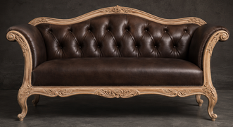 Canapé Cabriolet Style Louis XV - Modèle 812 - canapé cabriolet style louis xv 2 places bois brut tissu lin - MEUBLES DOBOIS - vue 57