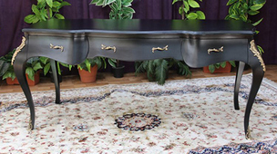 Bureau baroque laqué noir et blanc - MEUBLES DOBOIS