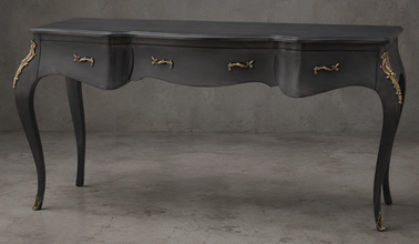Bureau baroque sculpté avec plateau galbé