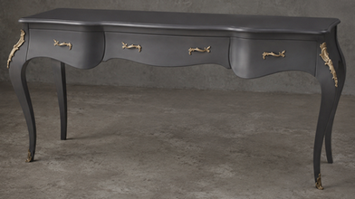 Bureau de style baroque sur mesure ornements de bronze