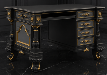 Bureau rococo baroque galbé sur mesure