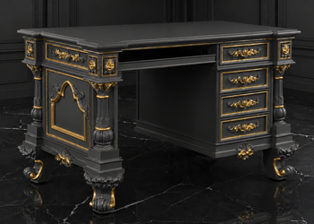Bureau de style rococo avec ornements de bronze