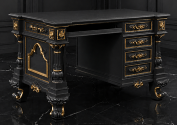 Bureau rococo de style baroque sculpté à la main