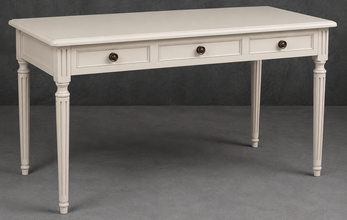Bureau Louis XVI laqué pieds cannelés