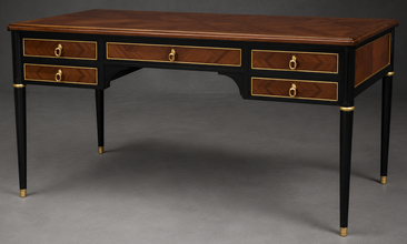 Bureau Louis XVI marqueterie grand format