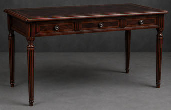 Bureau de style Louis XVI en marqueterie 3 tiroirs