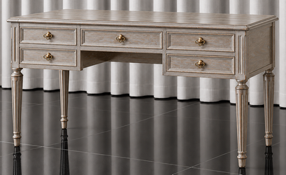 Bureau de style Louis XVI sur mesure en bois massif, fabrication Les Meubles DOBOIS