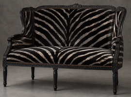 Banquette à oreilles style Louis XVI baroque - LES MEUBLES DOBOIS