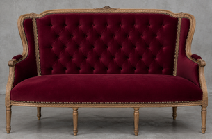 Banquette baroque 3 pans style Louis XVI sur mesure - LES MEUBLES DOBOIS