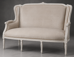 Canapé à oreilles style Louis XVI baroque sur mesure - LES MEUBLES DOBOIS