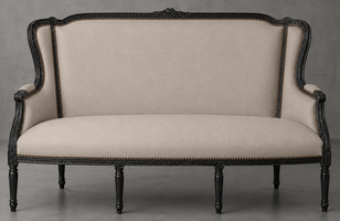 Banquette à oreilles style Louis XVI baroque chic - LES MEUBLES DOBOIS