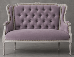 Banquette à oreilles style Louis XVI pour décoration baroque - LES MEUBLES DOBOIS