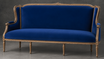 Salon banquette canapé 3 pans à oreilles baroque - LES MEUBLES DOBOIS