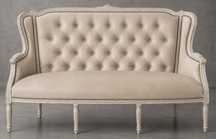 Salon canapé style Louis XVI baroque à oreilles - LES MEUBLES DOBOIS
