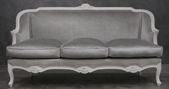 Canapé Cabriolet en Gondole Style Louis XV - Modèle 815 - canapé gondole style louis xv canapé cabriolet gondole style louis xv 2 places velours bleu canard - MEUBLES DOBOIS - vue 99