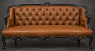 Banquette Cabriolet en Gondole Style Louis XV - Modèle 815 - canapé gondole style louis xv canapé cabriolet gondole style louis xv 3 places tissu gris clair - MEUBLES DOBOIS - vue 102