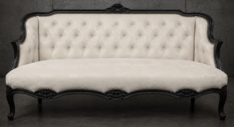 Canapé Cabriolet en Gondole Style Louis XV - Modèle 815 - canapé gondole style louis xv canapé cabriolet gondole style louis xv 2 places cuir noir - MEUBLES DOBOIS - vue 103