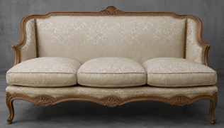 Canapé Cabriolet en Gondole Style Louis XV - Modèle 815 - canapé gondole style louis xv canapé cabriolet gondole style louis xv 2 places velours gris perle - MEUBLES DOBOIS - vue 109