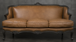 Banquette Cabriolet en Gondole Style Louis XV - Modèle 815 - canapé gondole style louis xv canapé cabriolet gondole style louis xv 3 places lin beige clair - MEUBLES DOBOIS - vue 110