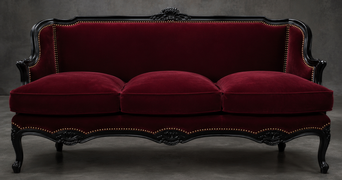 Canapé Cabriolet en Gondole Style Louis XV - Modèle 815 - canapé gondole style louis xv canapé cabriolet gondole style louis xv 2 places velours rouge bordeaux - MEUBLES DOBOIS - vue 111