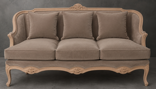 Banquette Cabriolet en Gondole Style Louis XV - Modèle 815 - canapé gondole style louis xv canapé cabriolet gondole style louis xv 3 places cuir marron - MEUBLES DOBOIS - vue 112