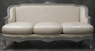Banquette Cabriolet en Gondole Style Louis XV - Modèle 815 - canapé gondole style louis xv canapé cabriolet gondole style louis xv 3 places velours vert foncé - MEUBLES DOBOIS - vue 116