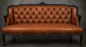 Banquette Cabriolet en Gondole Style Louis XV - Modèle 815 - canapé gondole style louis xv canapé cabriolet gondole style louis xv 3 places lin gris clair - MEUBLES DOBOIS - vue 118