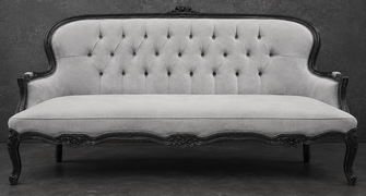 Banquette Cabriolet en Gondole Style Louis XV - Modèle 813 - canapé gondole style louis xv canapé cabriolet gondole style louis xv 3 places cuir bordeaux - MEUBLES DOBOIS - vue 64