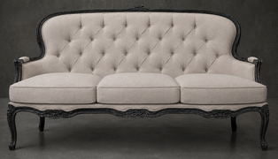 Canapé Cabriolet en Gondole Style Louis XV - Modèle 813 - canapé gondole style louis xv canapé cabriolet gondole style louis xv 2 places velours jaune moutarde - MEUBLES DOBOIS - vue 65